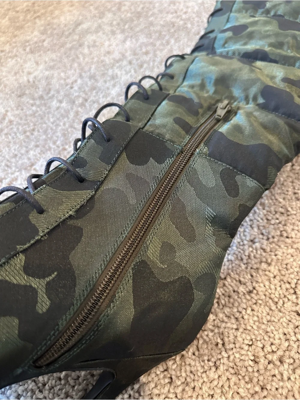 ASOS DESIGN x LaQUAN SMITH - CAMOUFLAGE OVER THE KNEE BOOT.